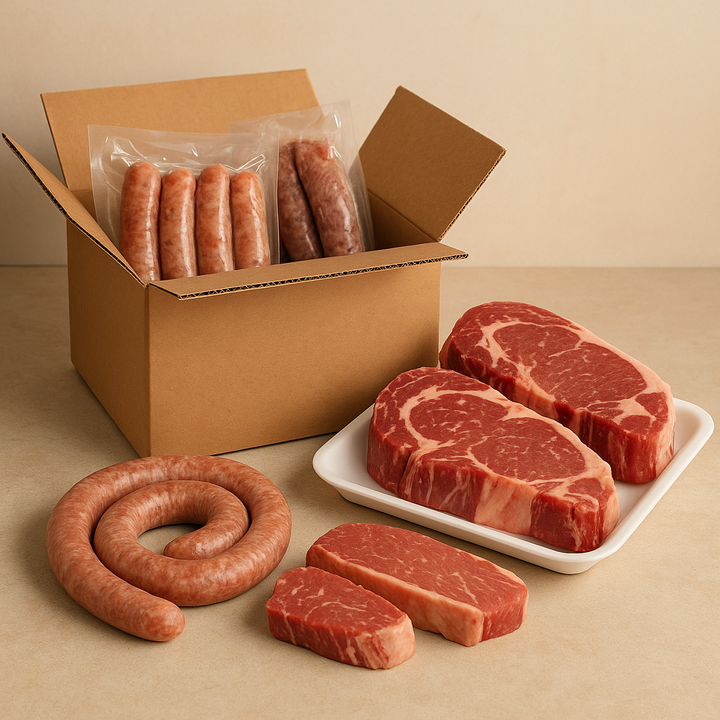 Pork & Beef Special Box — Assorted Sausages & Steaks