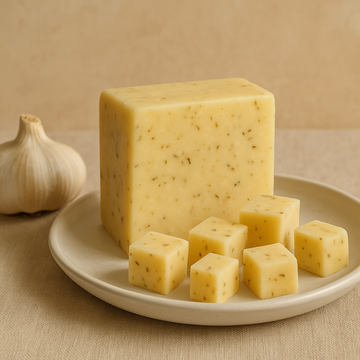 Garlic Cheddar Cheese — Salted, Raw A2/A2 (0.5 lb)