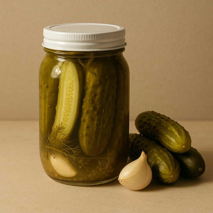 Garlic Dill Pickles — Raw, Naturally Fermented (16 oz jar)
