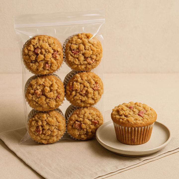 Rhubarb Crumb Muffins — 1/2 Dozen